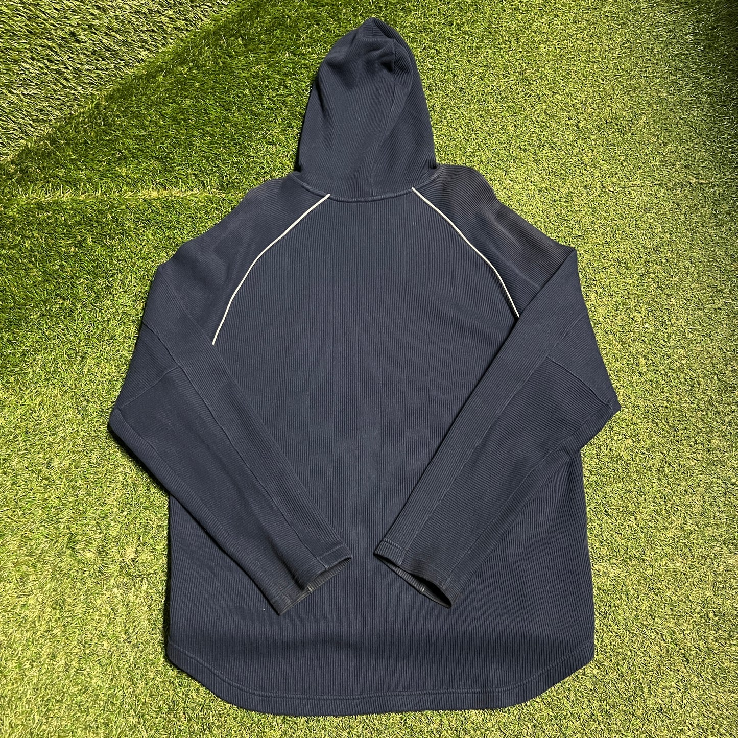 Y2K Nike Thermal Center Swoosh Navy Blue Hoodie Size XXL USED v16431