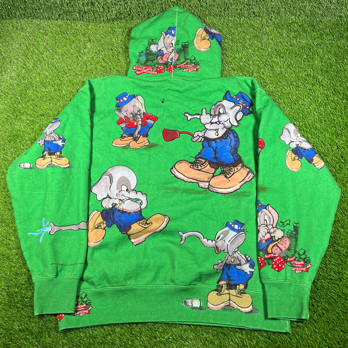 Supreme Elephant Cash Green Hoodie Size XL NEW x14711