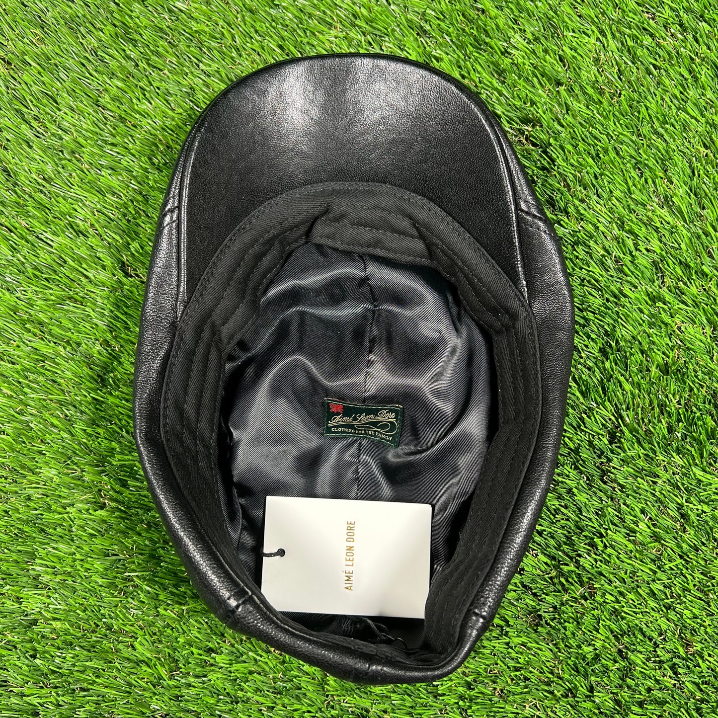 Aime Leon Dore ALD Cabbie Black Leather Hat NEW x14610