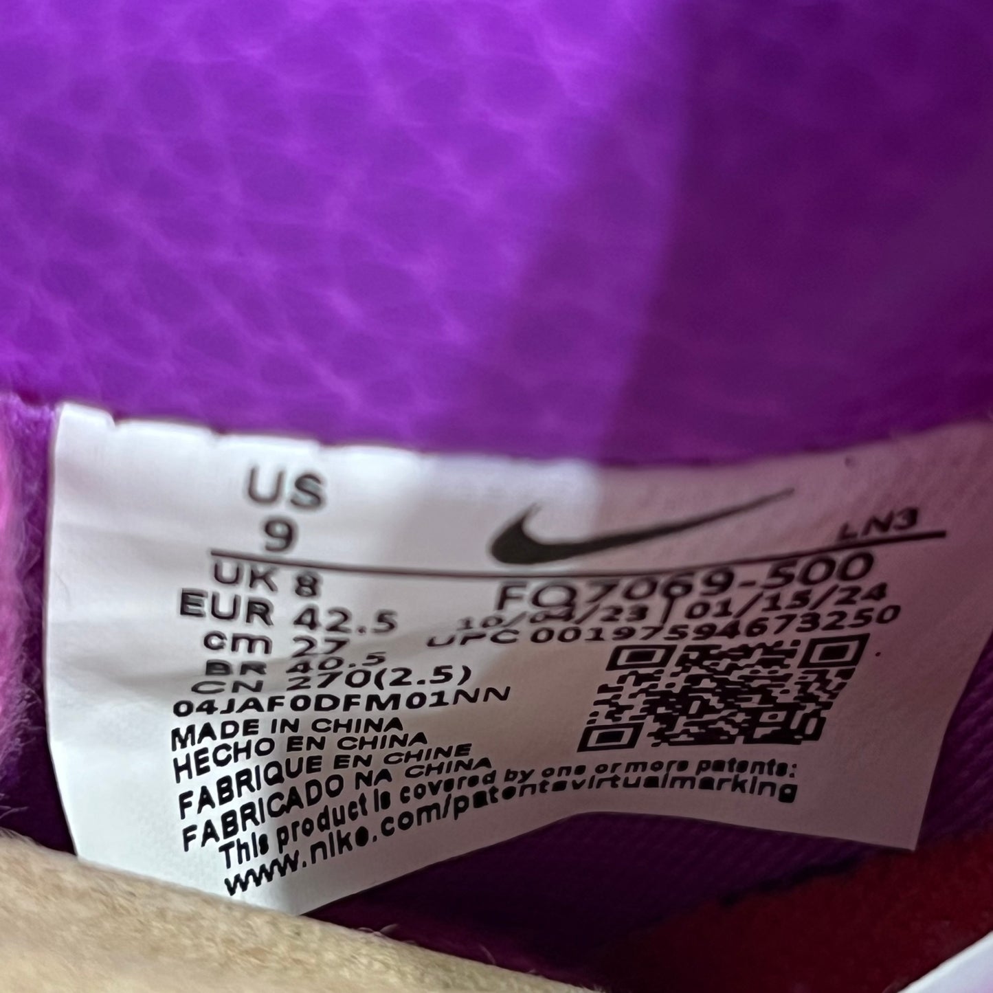 Nike Air Force One Low CPFM Fuchsia Dream (2024) Size 9 NEW s18615