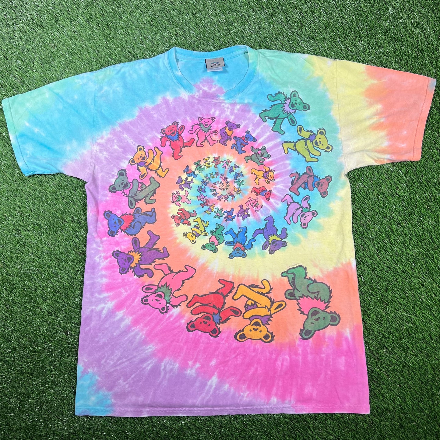 1995 Grateful Dead Spiral Bears Tie Dye Tee Size Large USED v17066