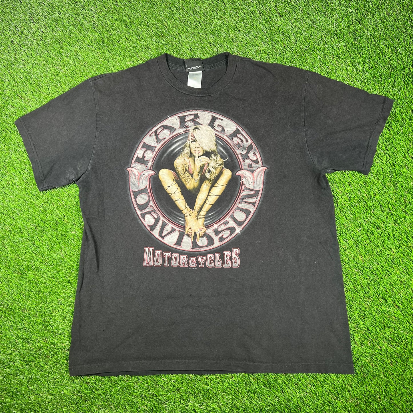 2015 Harley Davidson Girl Danburt CT Black Tee Size XL USED v17095