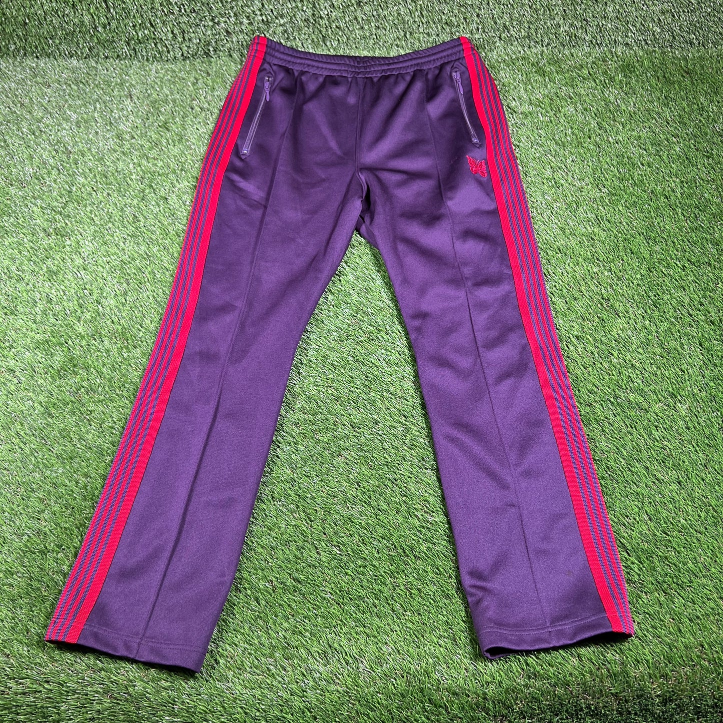 Needles Purple/Red Track Sweatpants Size Medium USED x14628