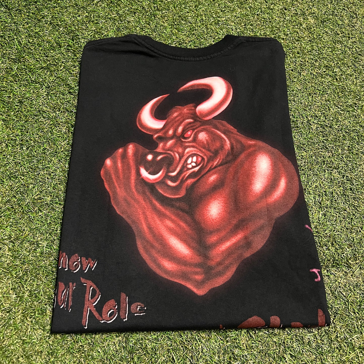 Travis Scott WWE The Rock The Bull Black Tee Size Large NEW x13575