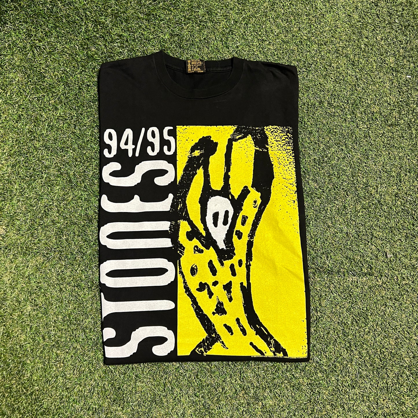 1995 Rolling Stones "Voodoo" North American Tour Black Tee Size Large USED v16119