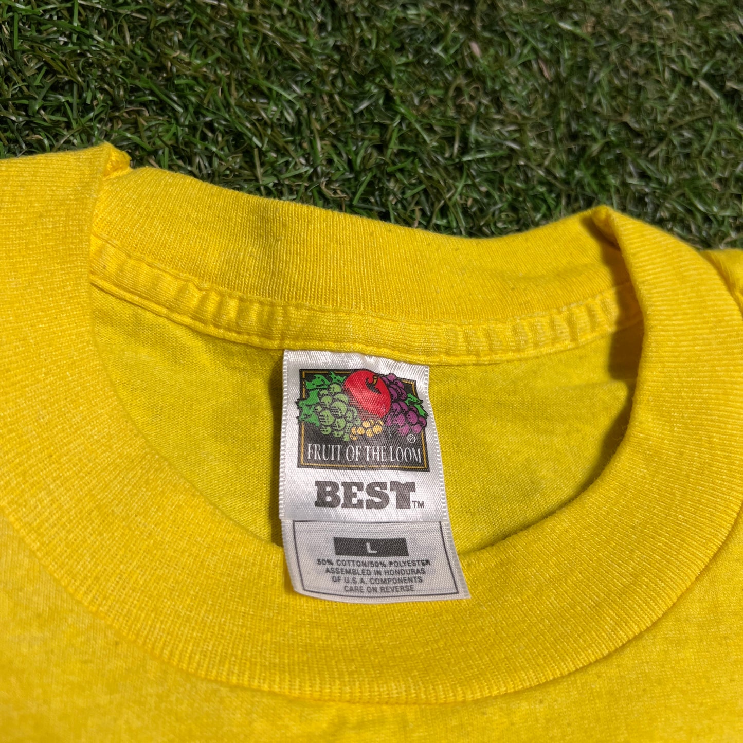 1998 Rolling Stones Bridges Babylon Tour Yellow Tee Size Large USED v16370