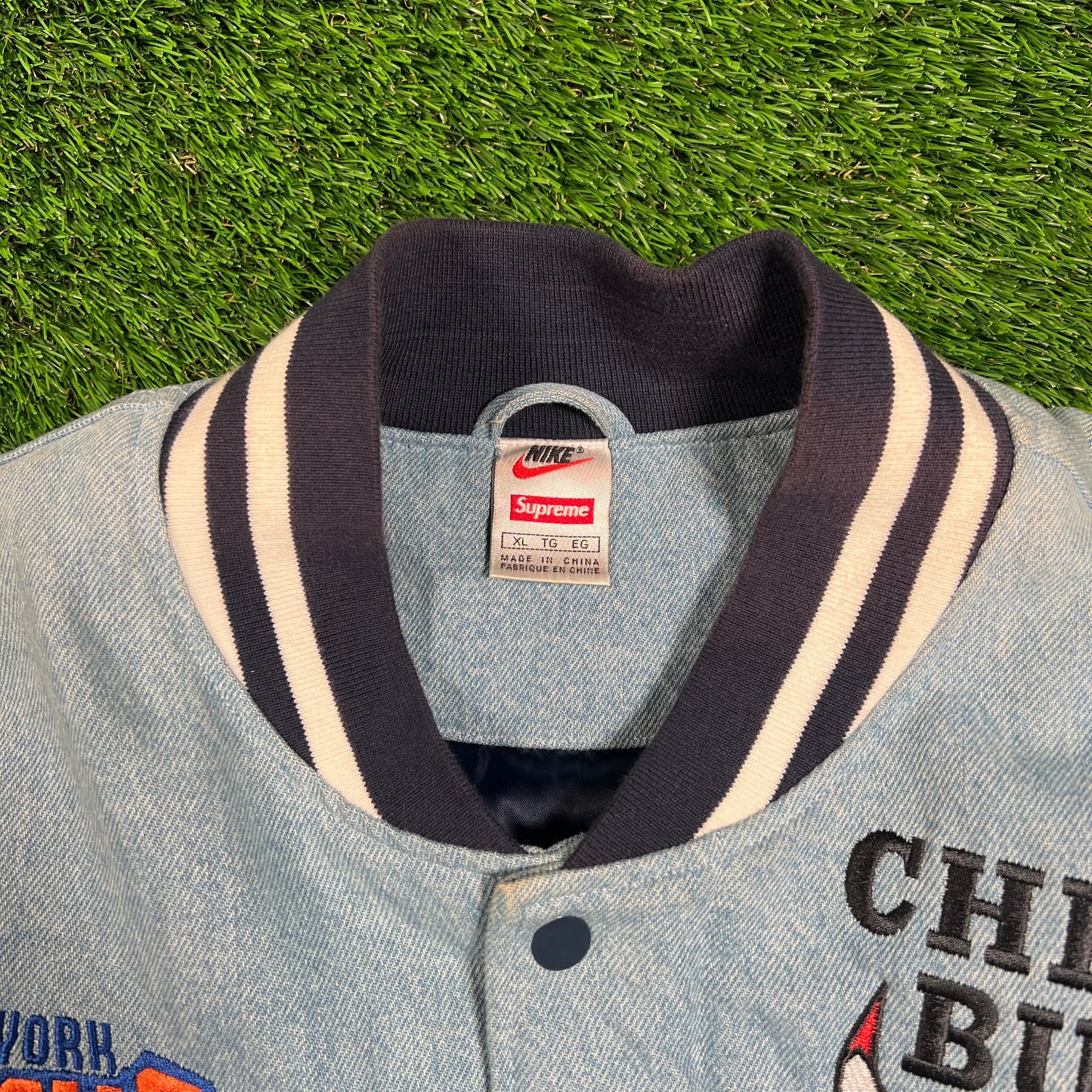 Supreme Nike NBA Teams Warm Up Denim Jacket (2018) Size XL USED x16542