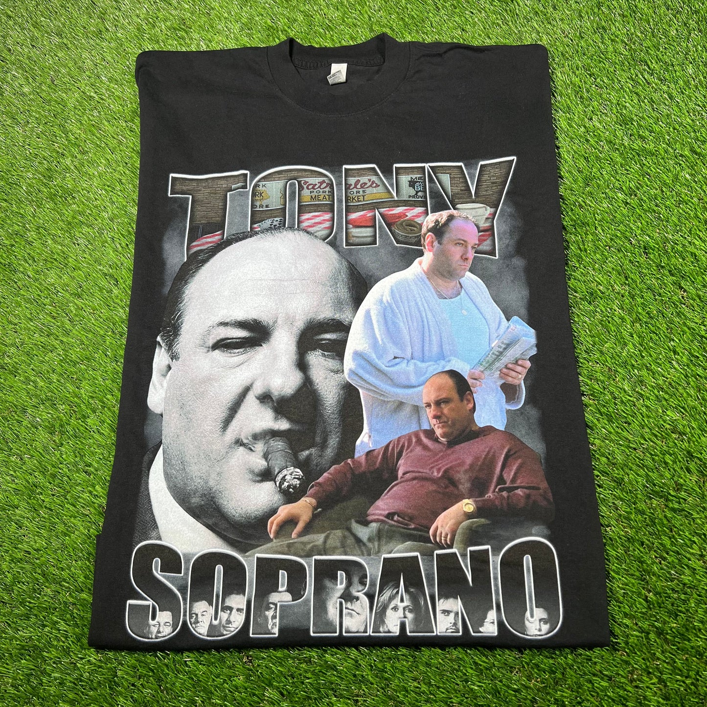 Tony Soprano Modern Rap Style Black Tee Size Large NEW v16958