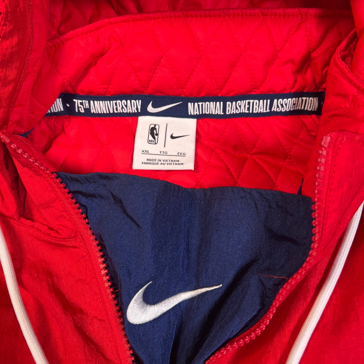 Nike Brooklyn New Jersey Red/Blue Puffy Jacket Size XXL USED