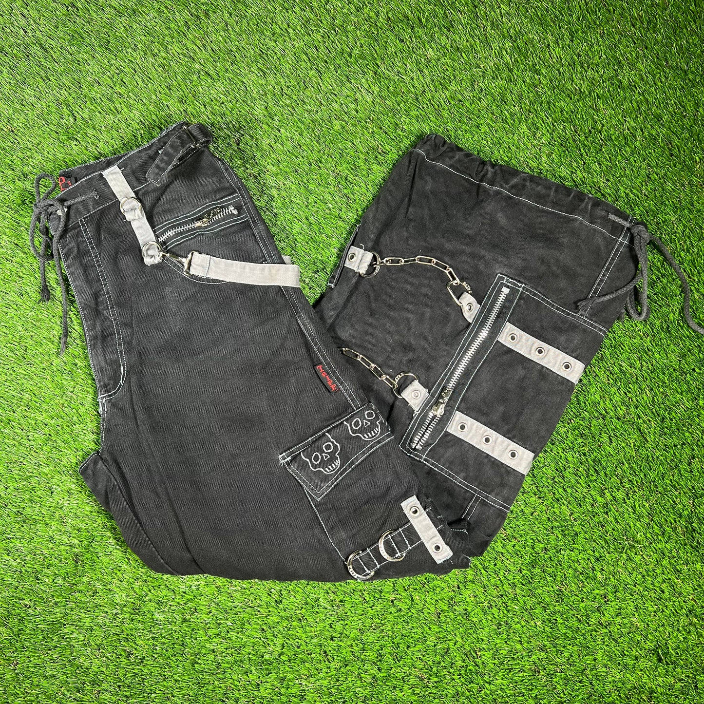 Tripp NYC Black Belted Cargo Utility Pants Size Medium USED x14306