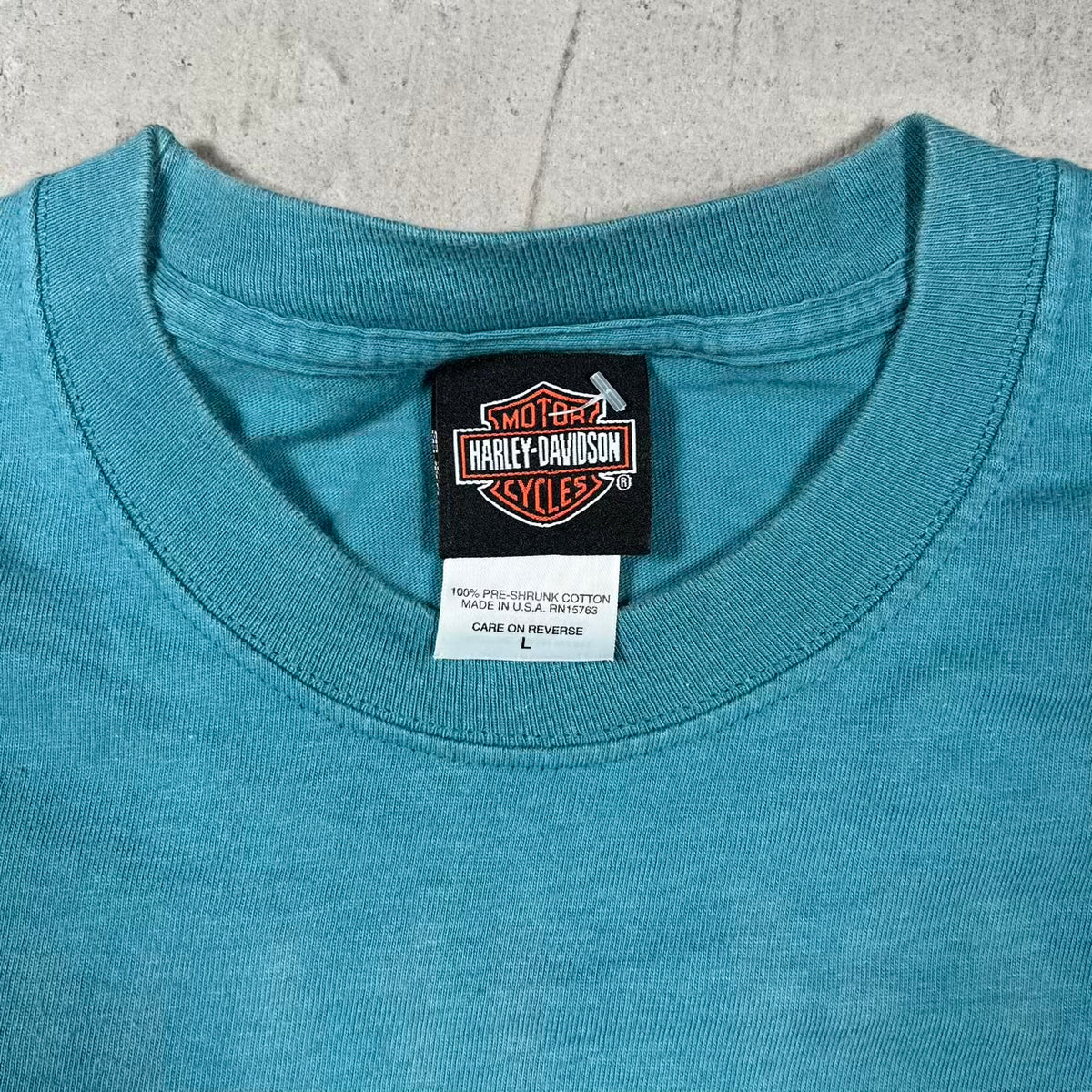 2003 Harley Davidson Teal "Caribou" Tee Size Large USED v20424
