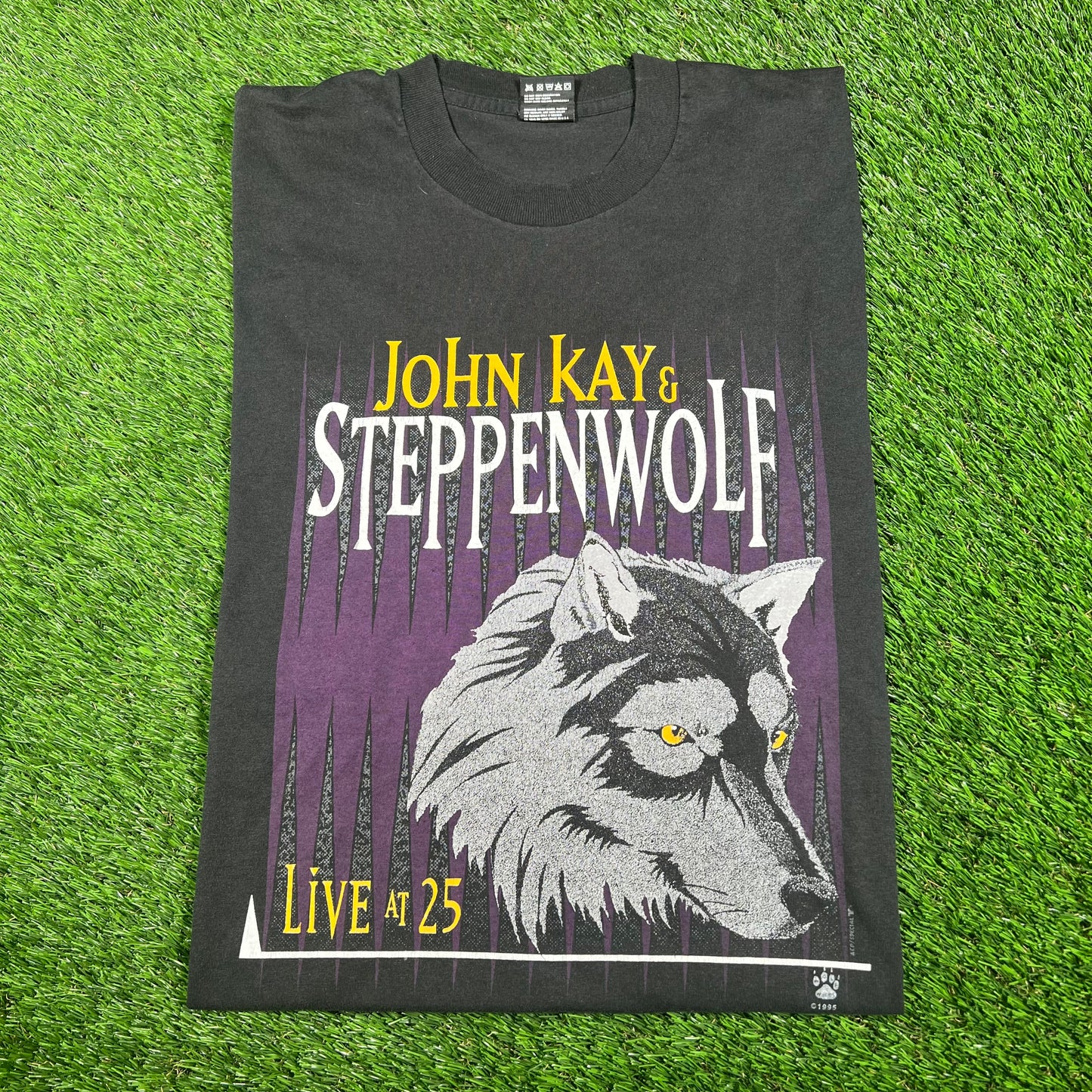 1995 Steppenwolf "Live at 25" Anniversary Tour Black Tee Size Large USED