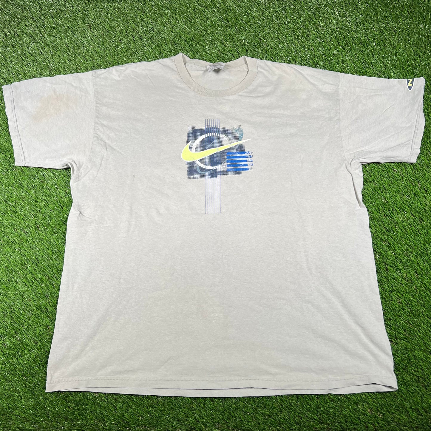 1990s Nike White Tag Grey Tee Size XL USED v16818