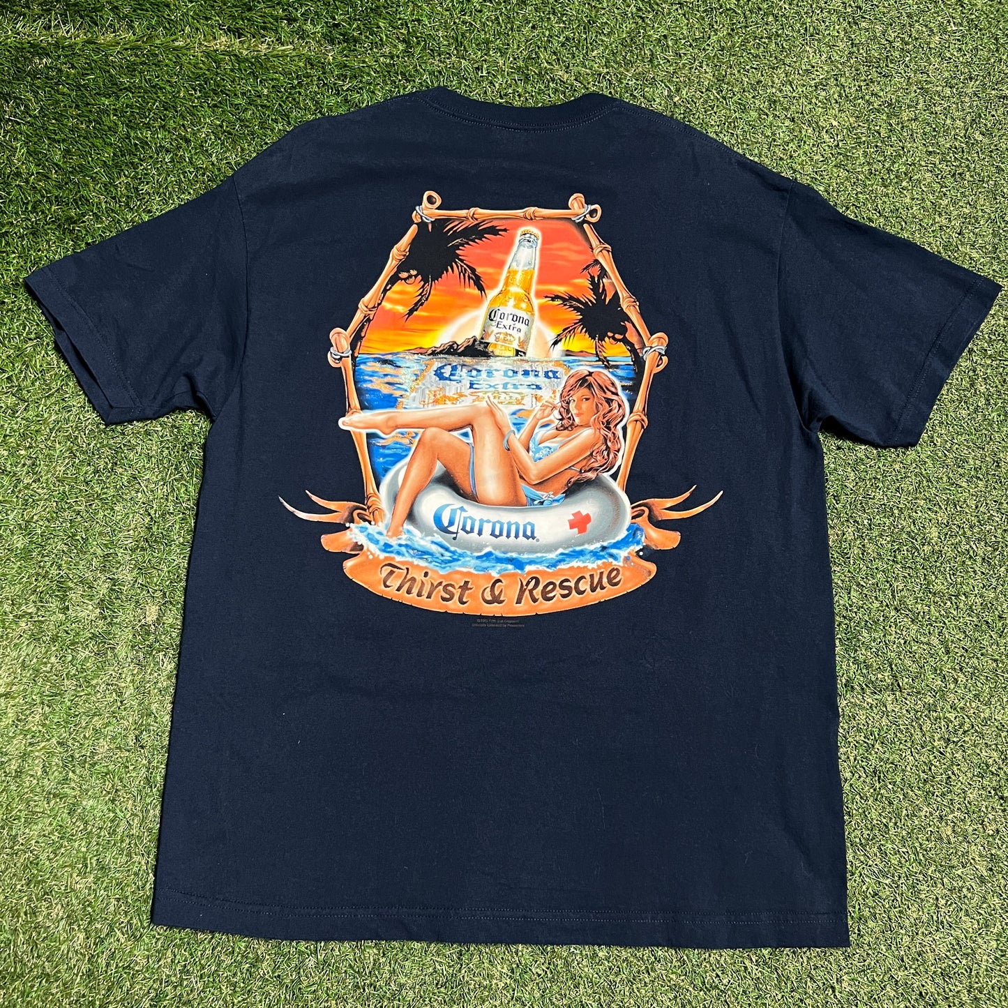 2003 Corona Extra Thirst & Rescue Navy Blue Tee Size XL USED v16375