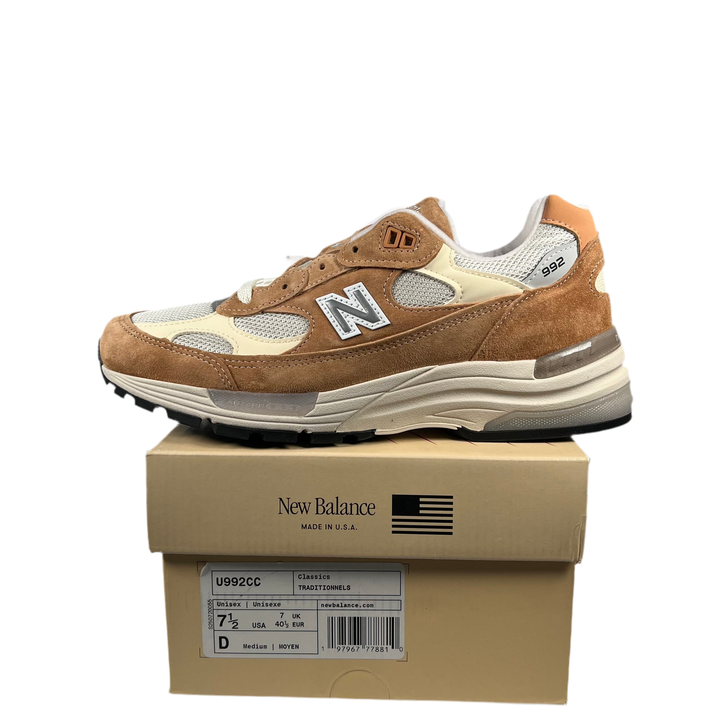 New Balance 992 Sweet Carmel (2025) Size 7.5 NEW s18904
