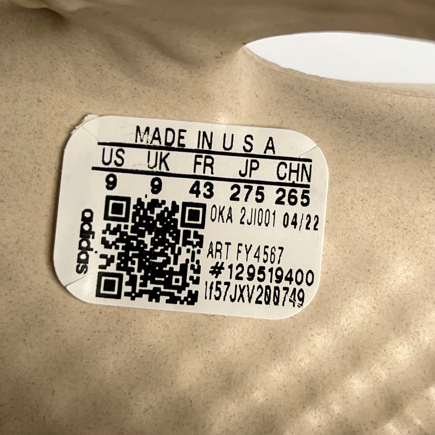 Adidas Yeezy Foam Runner Sand (2021) Size 9 NEW s18001
