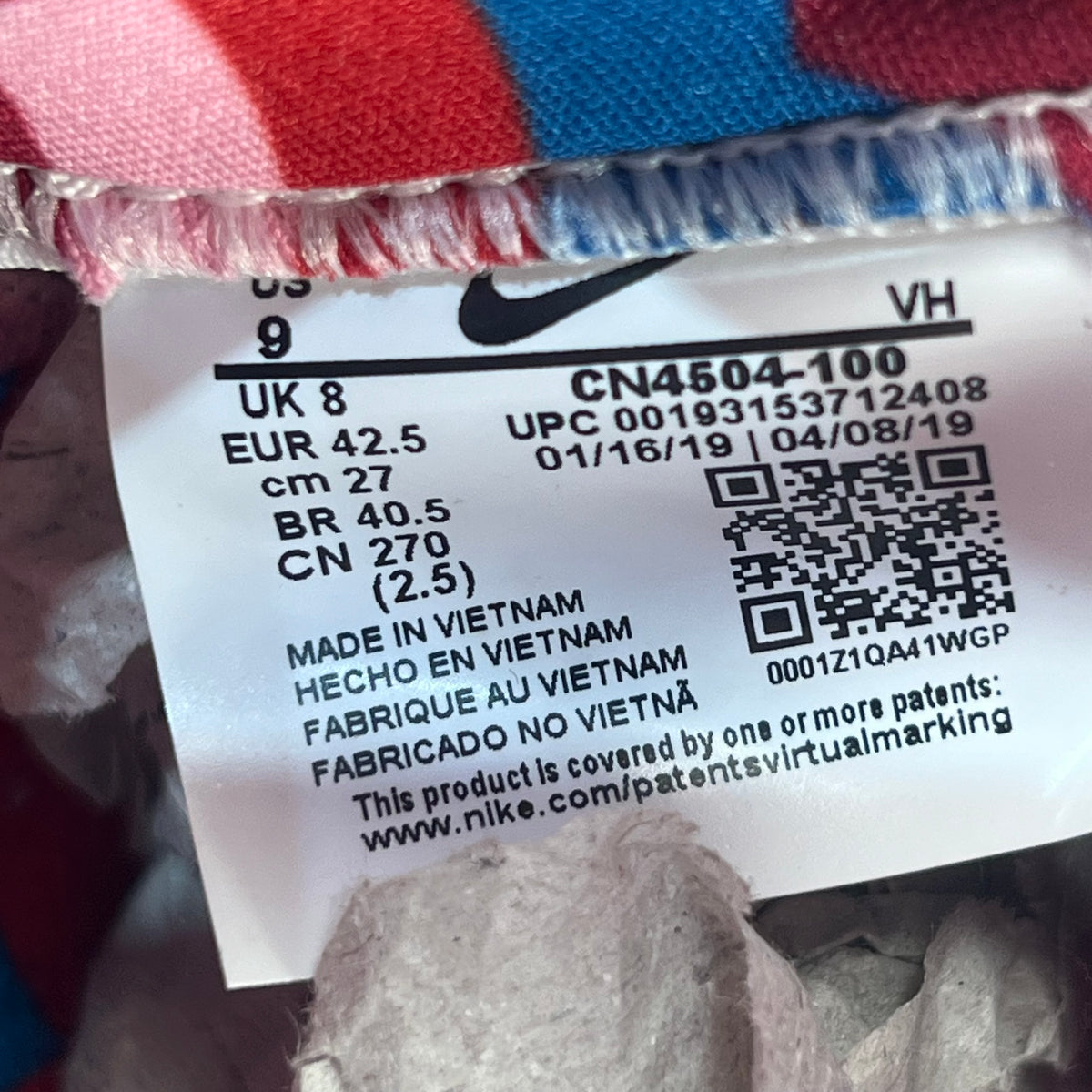 Nike SB Dunk Low Parra (2019) Size 9 USED s19912