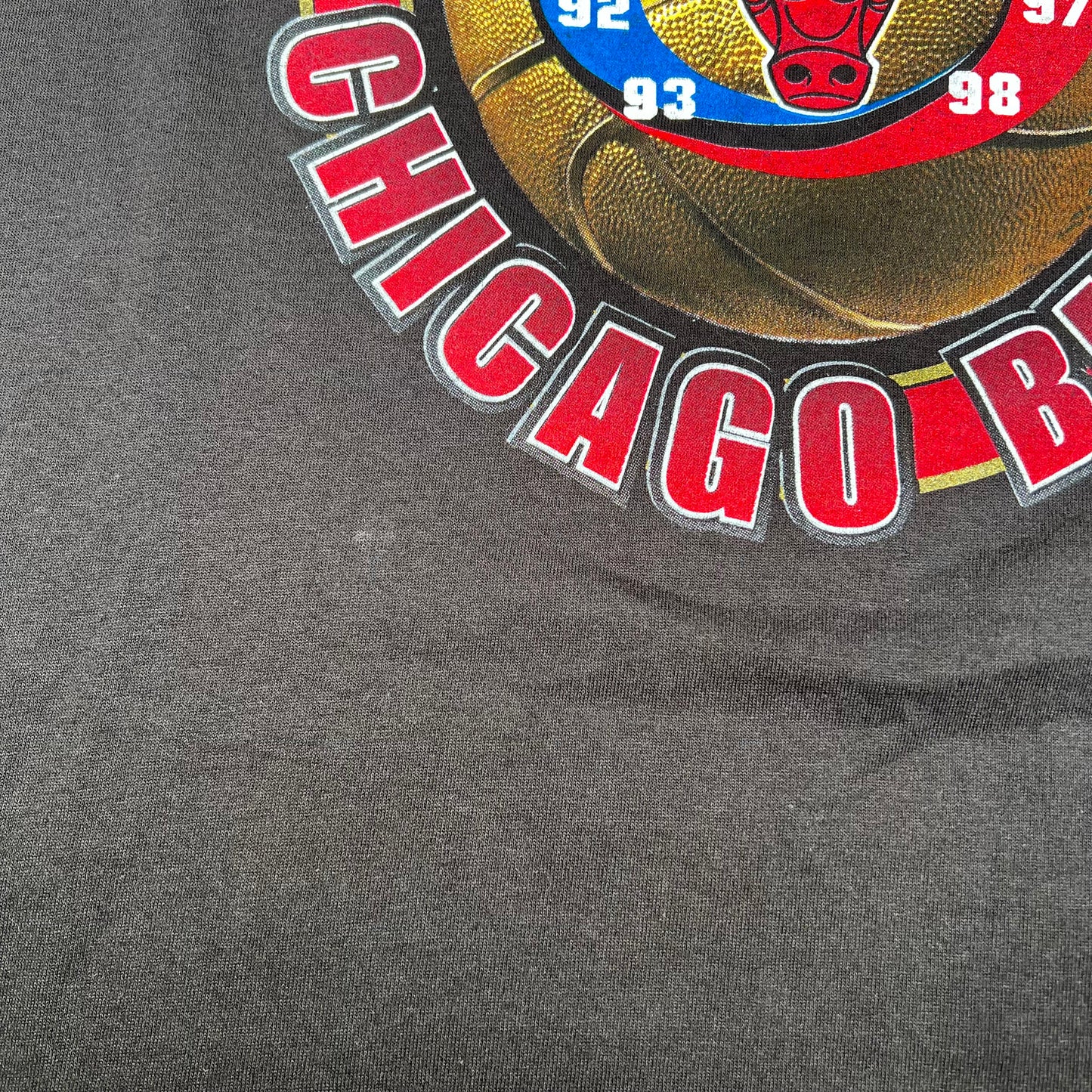 1998 Chicago Bulls NBA Champions Starter Tag Black Tee Size XL NEW v16738