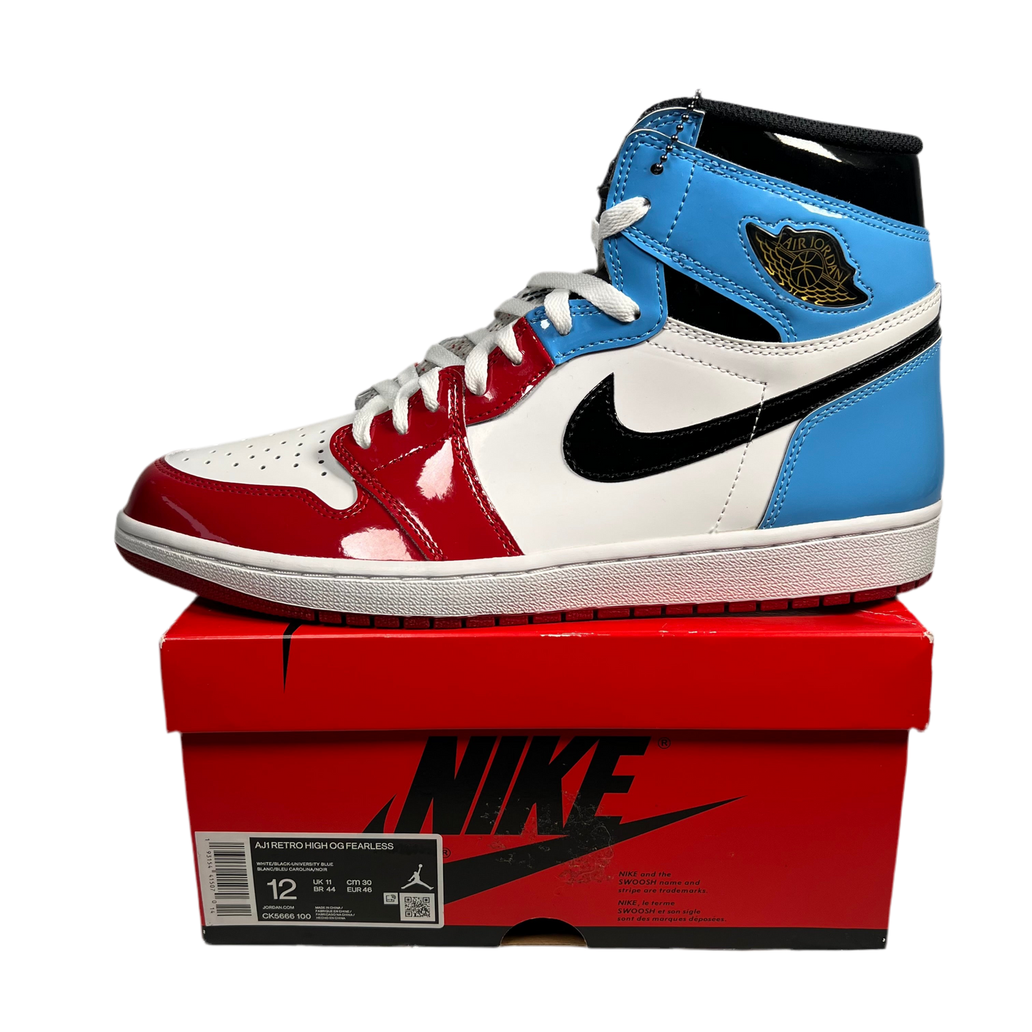 Jordan 1 High Fearless UNC Chicago (2019) Size 12 USED s17774