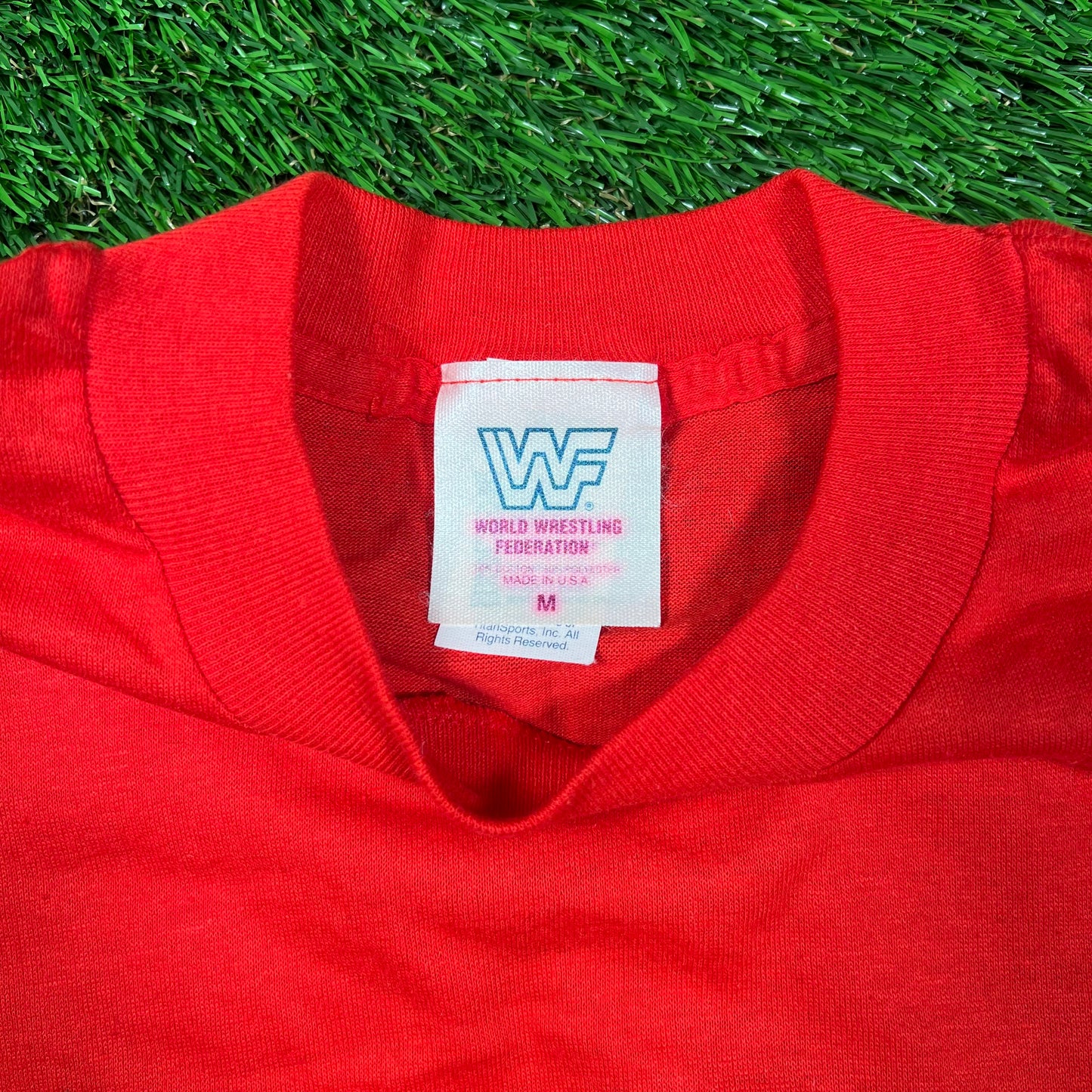 1988 Hulkamania WWF Red Tee Size Medium USED v18691