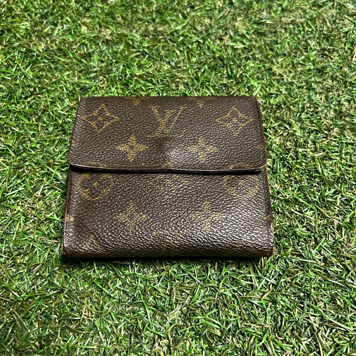 1990s Louis Vuitton Monogram Porte Monnaie Billets Trifold Brown Wallet USED x14064