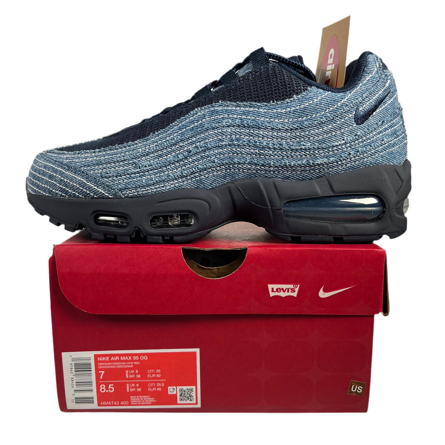 Nike x Levi's Air Max 95 Obsidian Size 7 NEW s17451