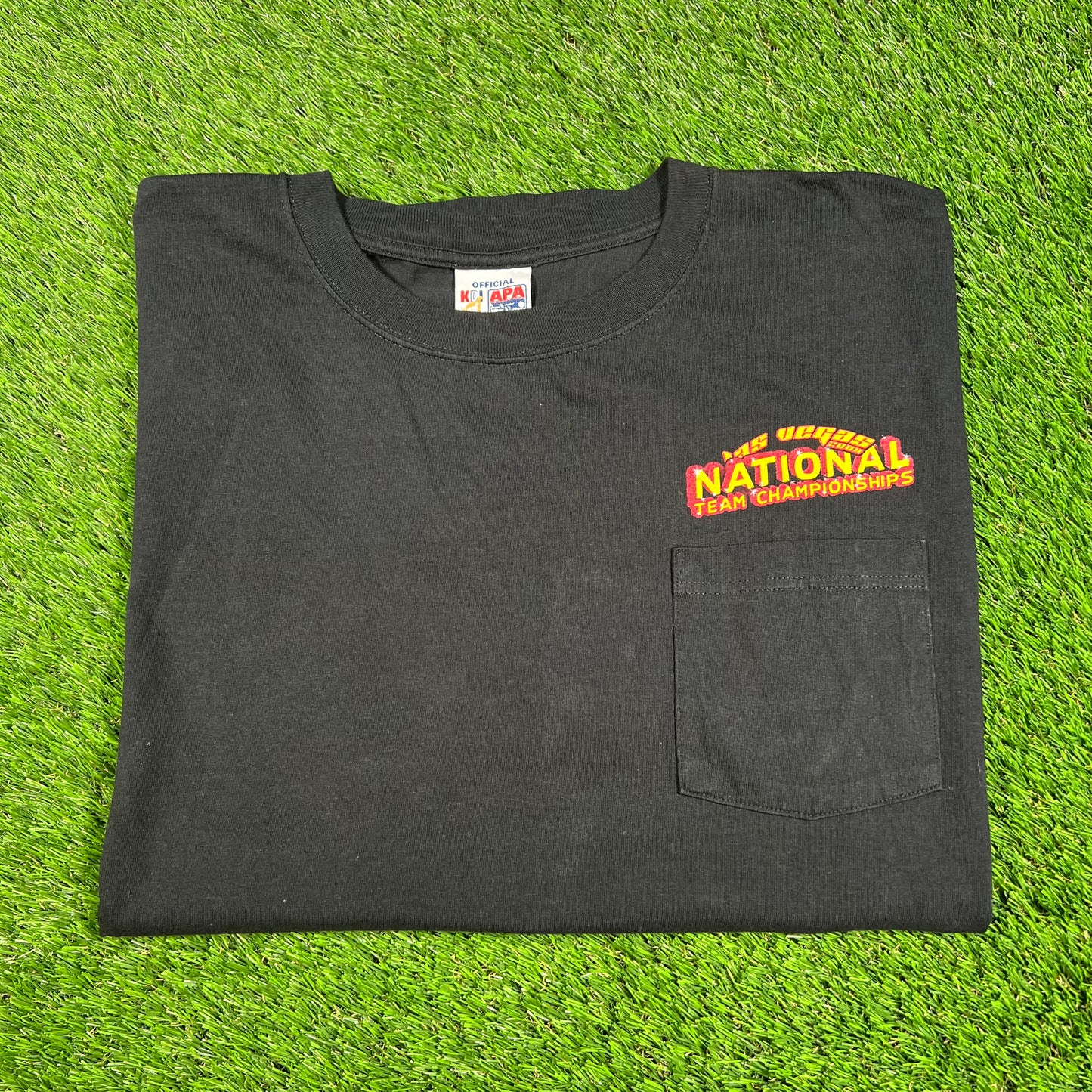 Y2K Black Las Vegas Billiards Team Championship Tee Size XXL USED v16604