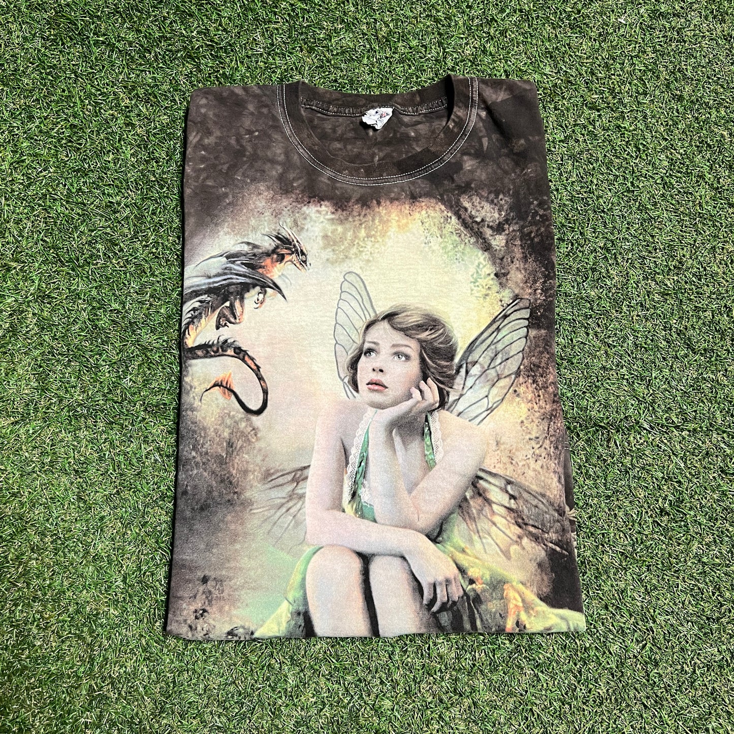 2011 The Mountain Fairy Lady Brown Tie Dye Tee Size Large USED v16284