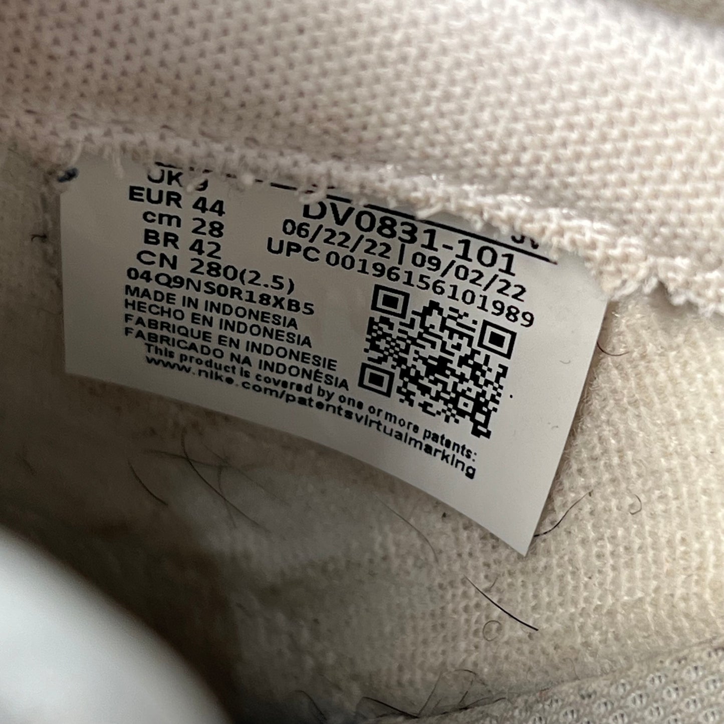 Nike Dunk Low White Pure Platinum (2022) Size 10 USED s17870