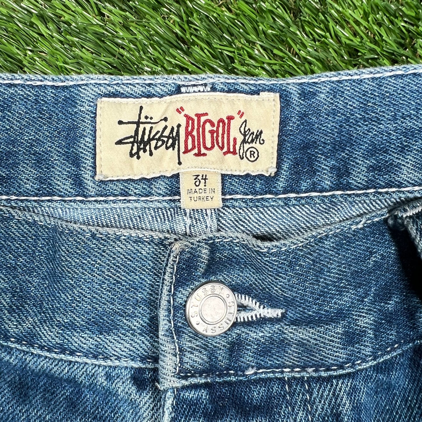 Stussy Bigol Jean Jhorts Blue Shorts Size 34 USED x14700