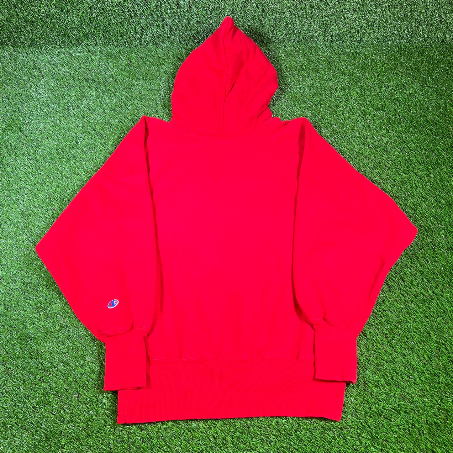 1990s Cornell Champion Reverse Weave Red Hoodie Size Medium USED v16560