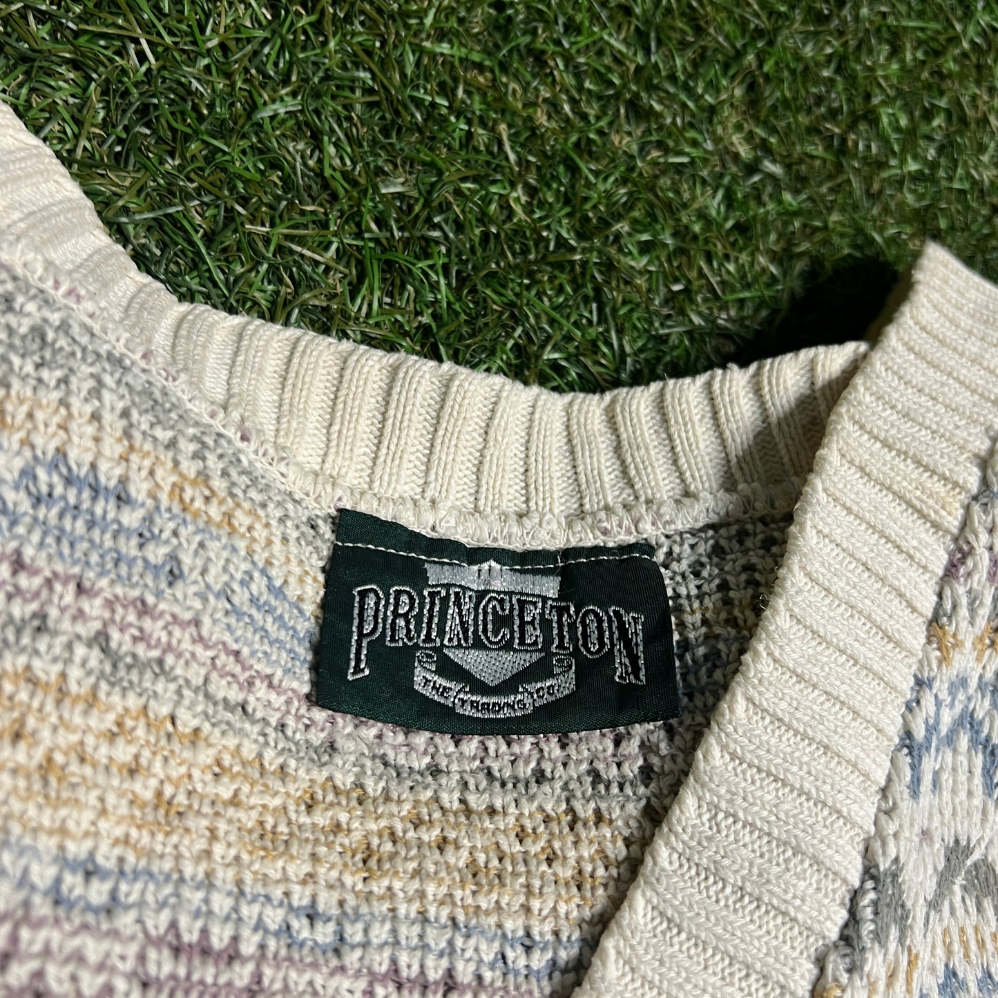 1990s Princeton V Neck Knit Sweater Size Medium USED v15962