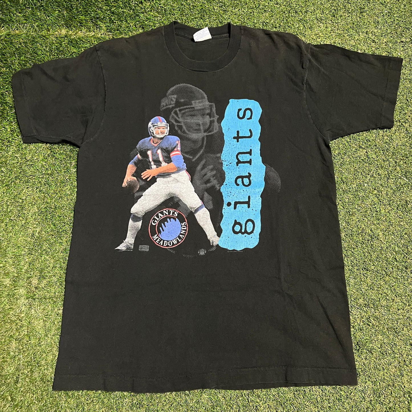 1988 Phil Simms Salem Sports Black Tee Size XL USED v16300