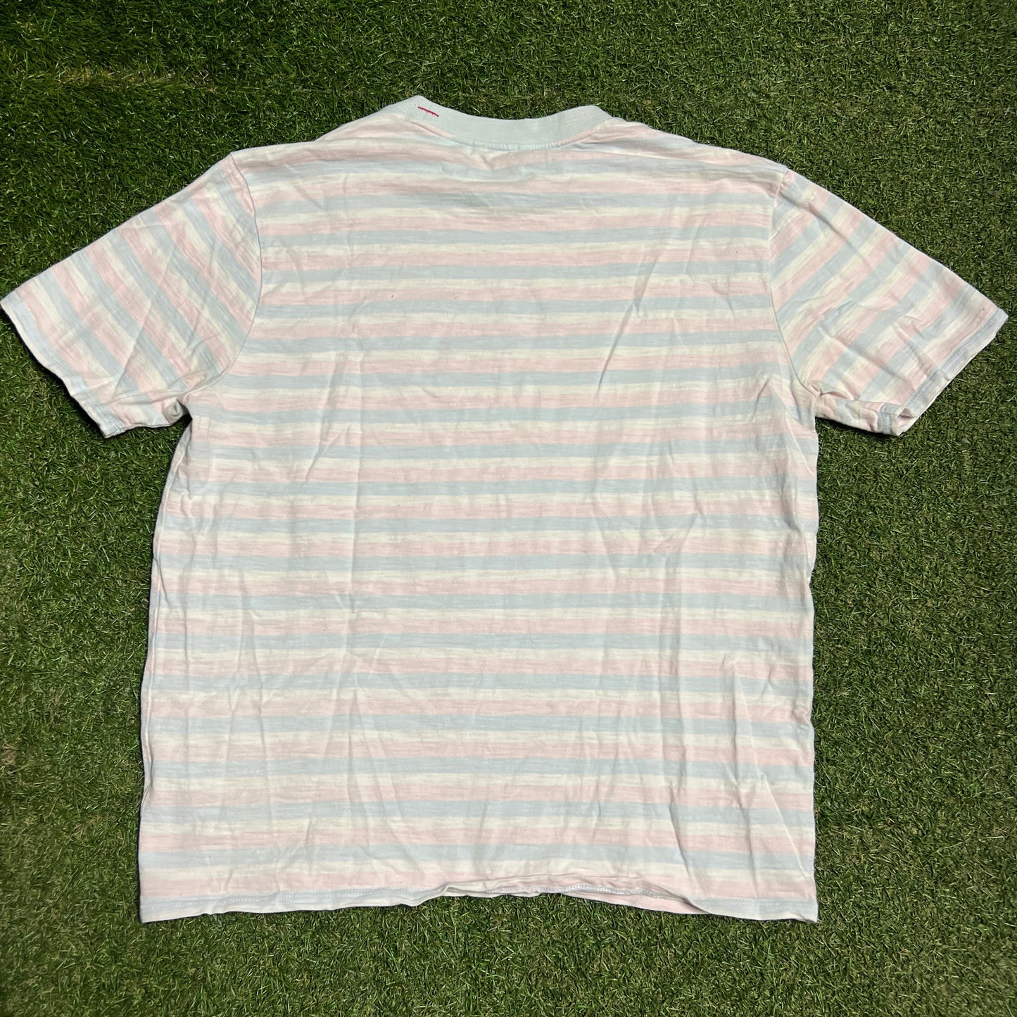 Guess Asap Rocky Pink/Blue Stripped Tee Size Medium USED x14130
