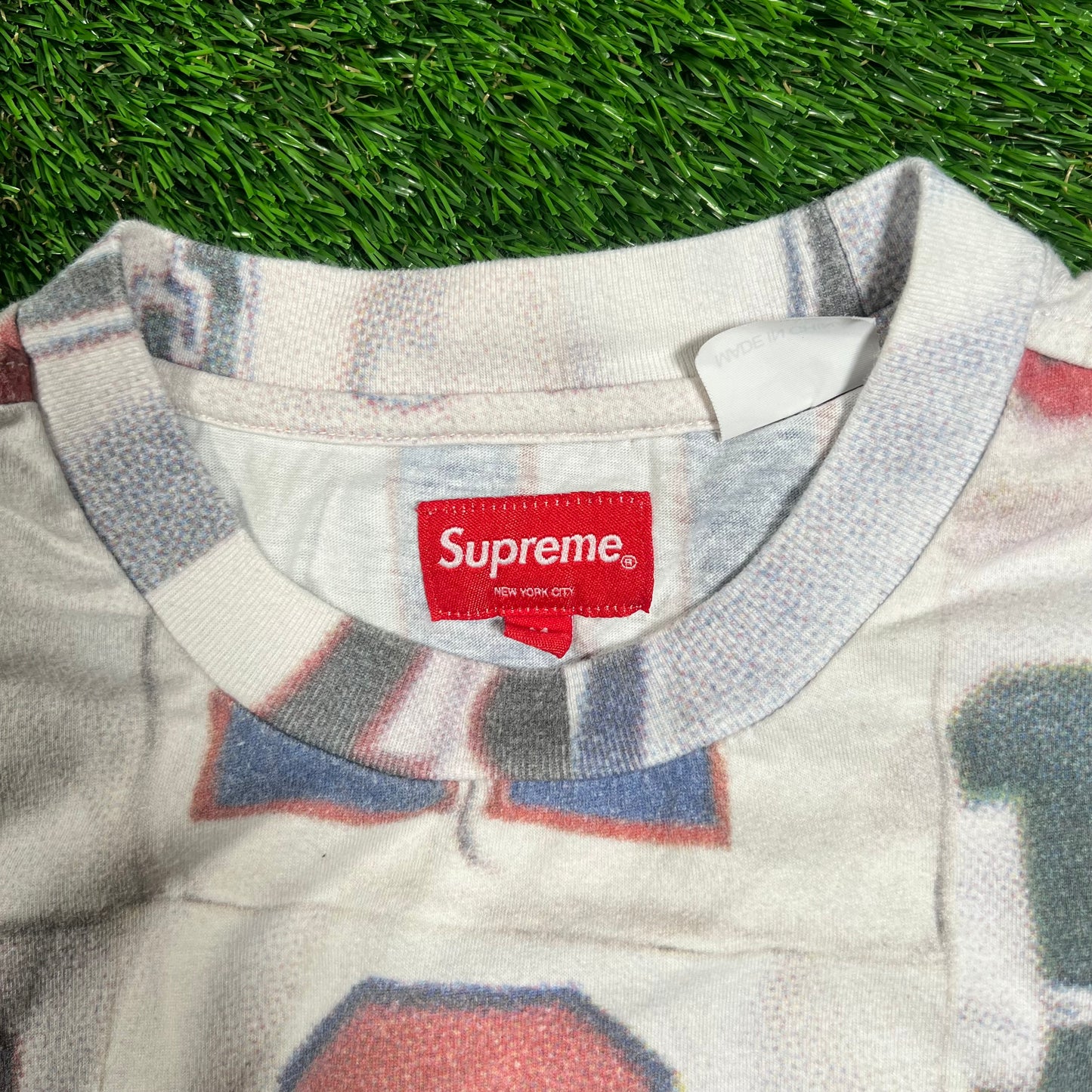 Supreme Jersey Collage Tee White (2023) Size Medium USED x16460
