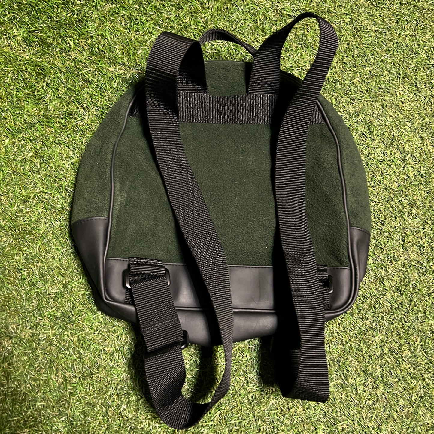 Y2K Polo Sport Ralph Lauren Green Felt Backpack USED v16373