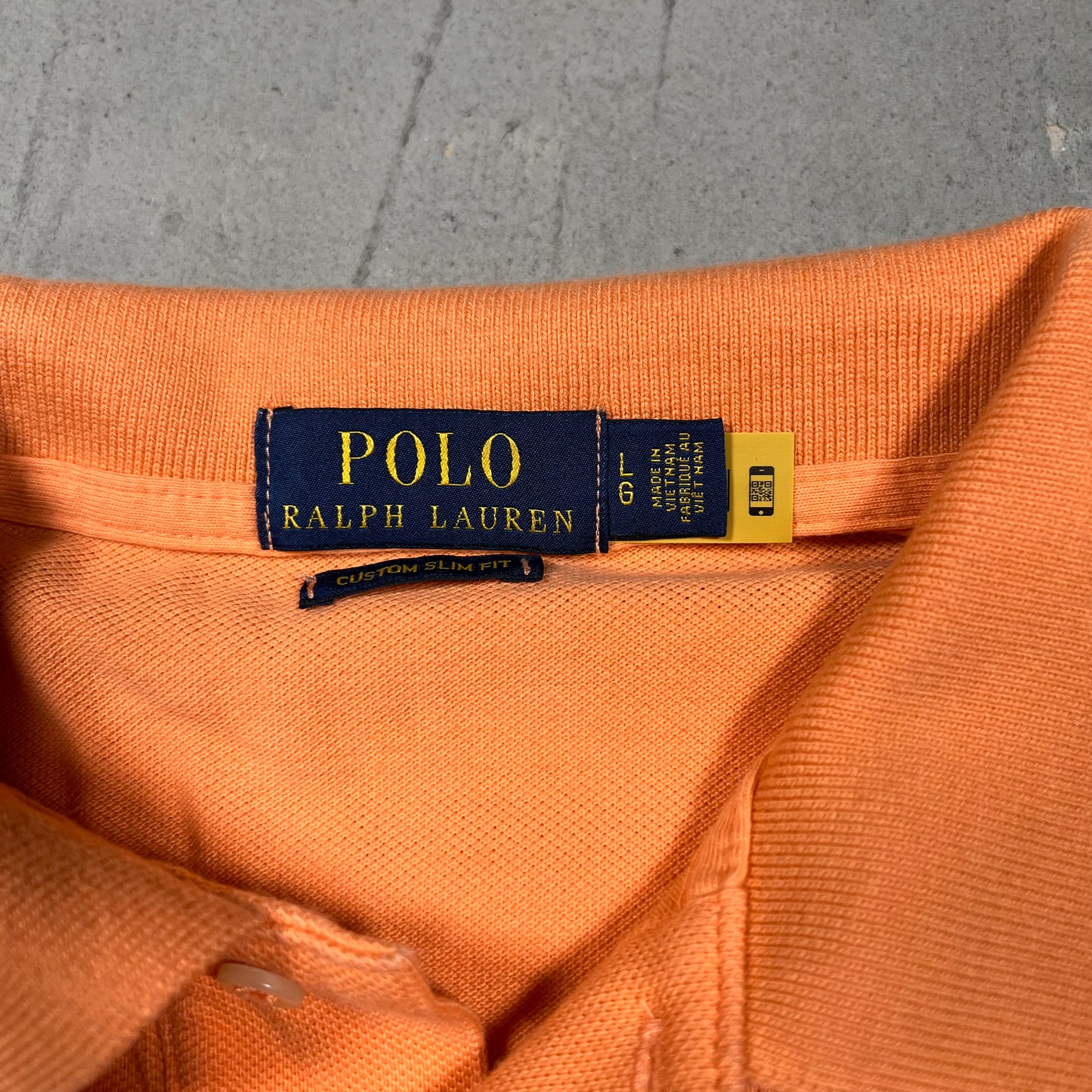 Polo Ralph Lauren 3 Racing Horses Orange Polo Tee Size Large USED v19783