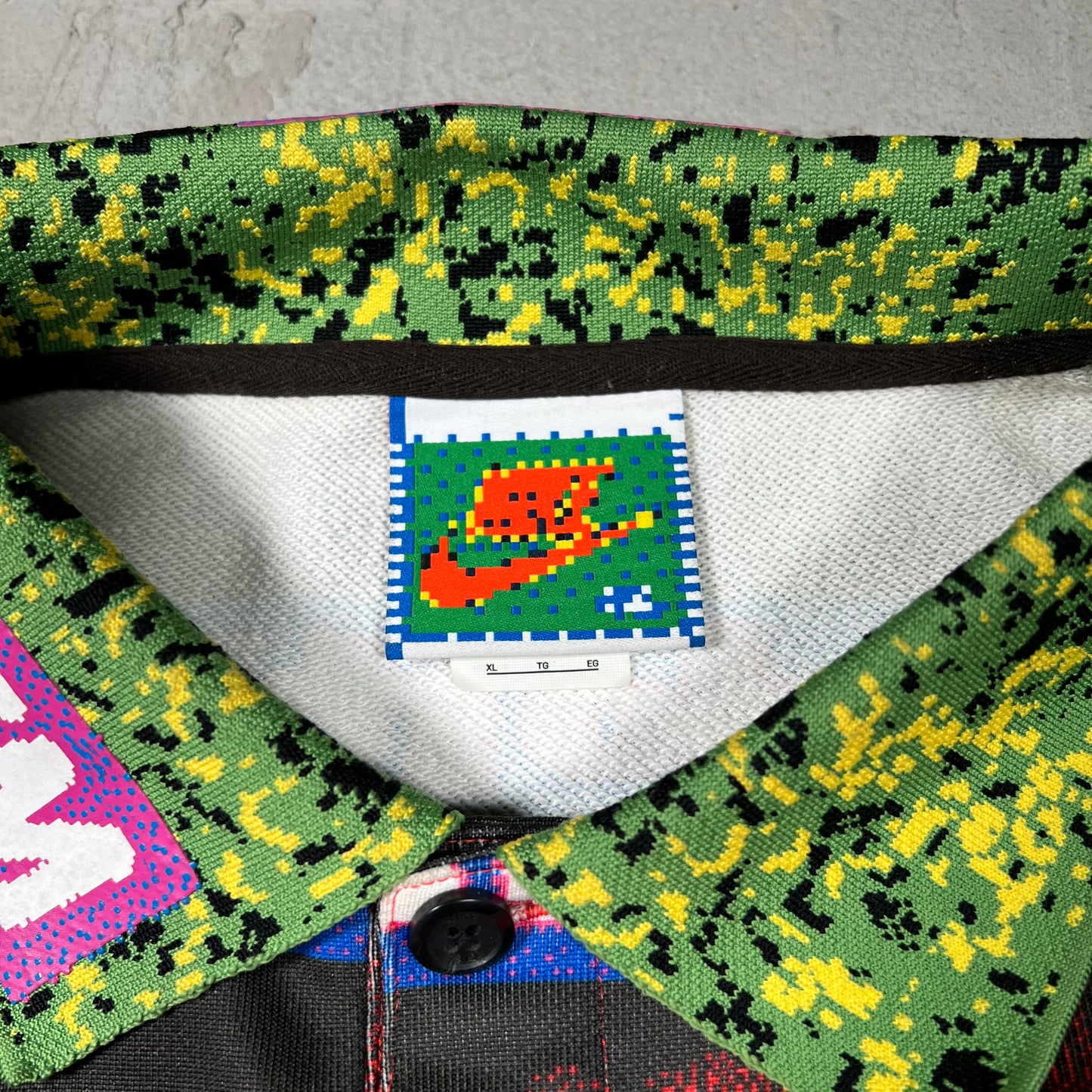 Nike CPFM Multicolor AOP Longsleeve Polo Size XL USED x17928