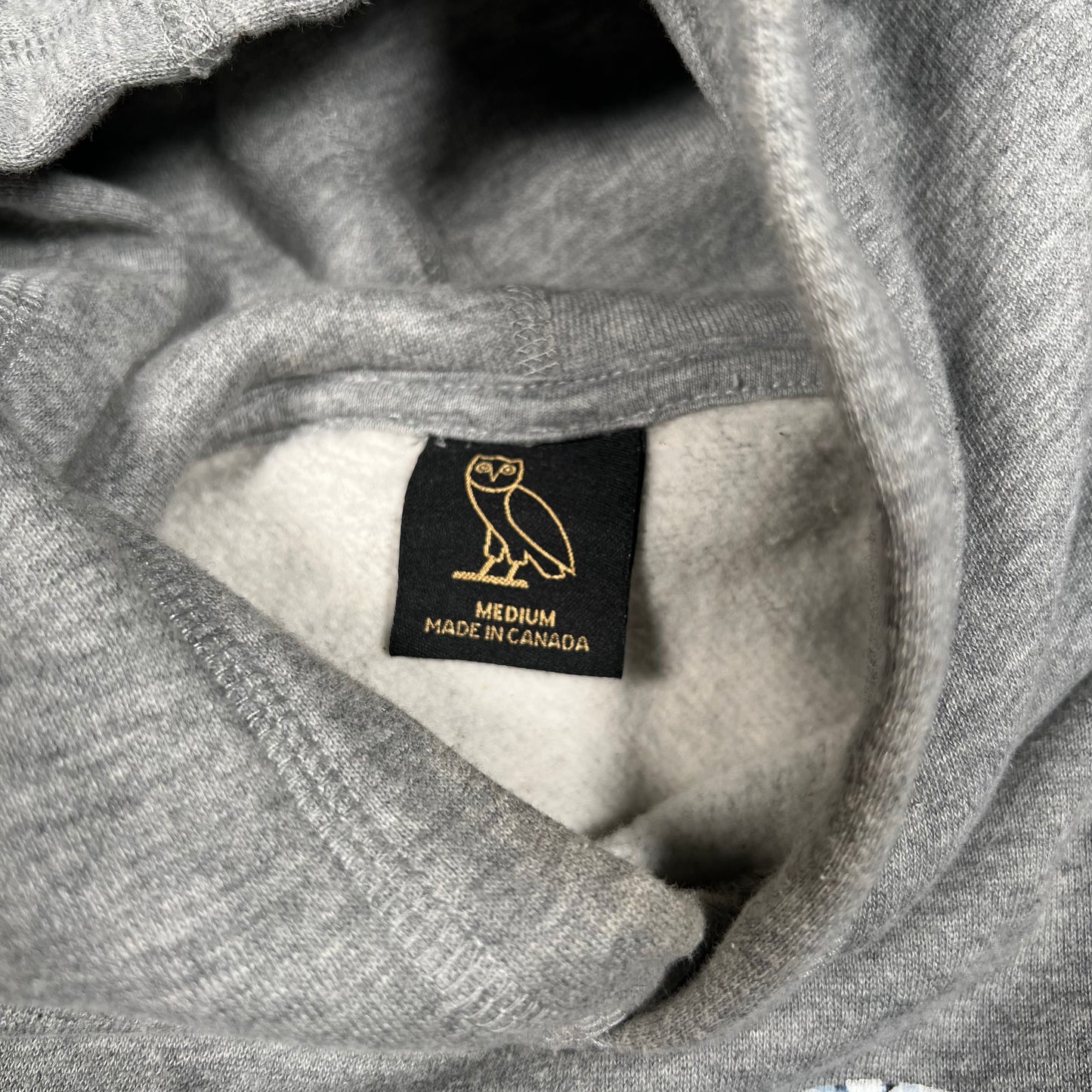 OVO Grey Logo Hoodie Size Medium USED x17956