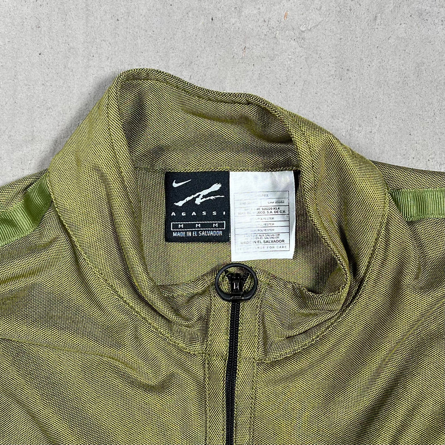 1990s Nike Agassi Dri Fit Green Quarter Zip Tee Size Medium USED v19830