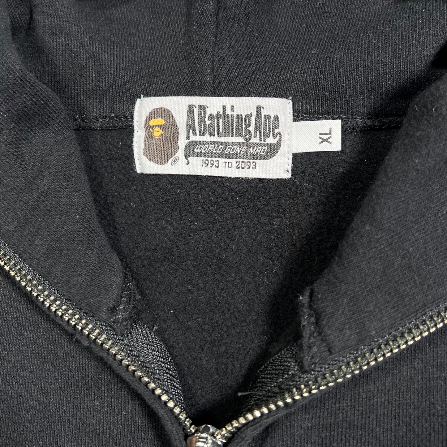 Bape Small Logo Black Full Zip Up Hoodie Size XL USED x17992