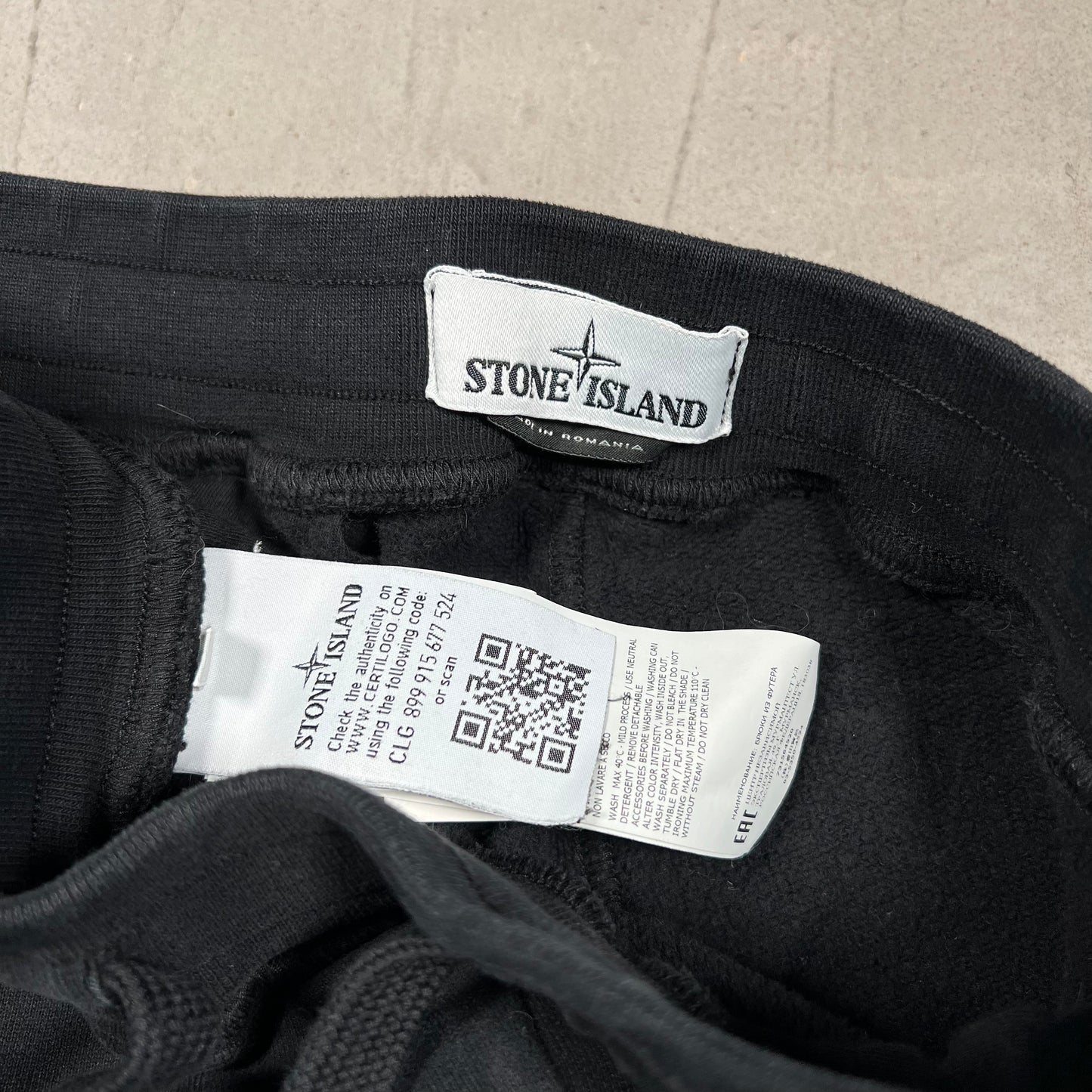 Stone Island Black Cargo Sweatpants Size Small USED x18001
