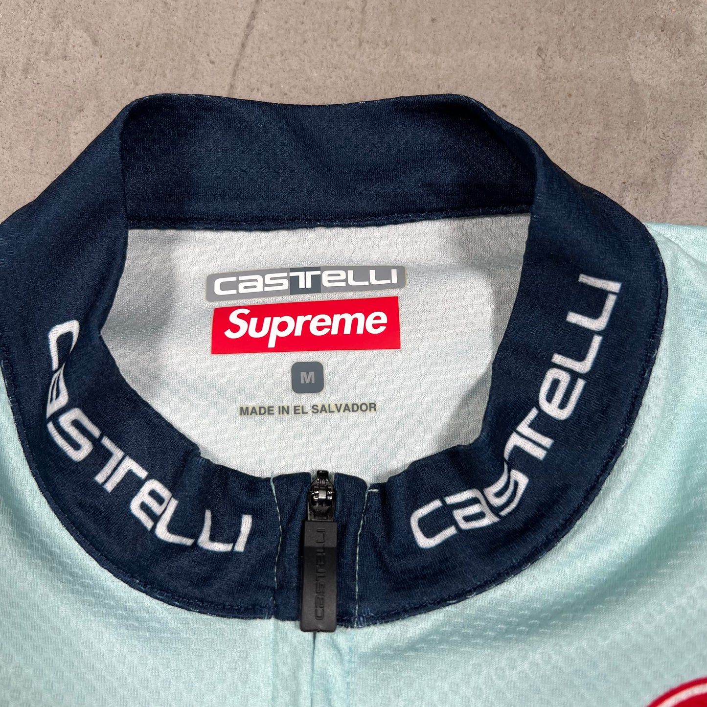 Supreme Castelli Cycliong Teal Biking Jersey Size Medium USED x17998