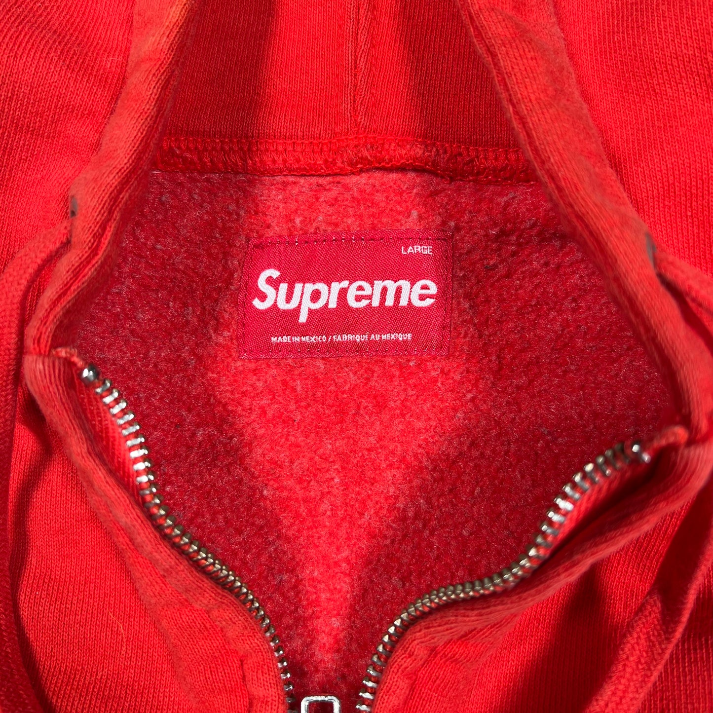 Supreme Burnt Red Small Box Logo Zip Up Hoodie (2021) Size Large USED x17707