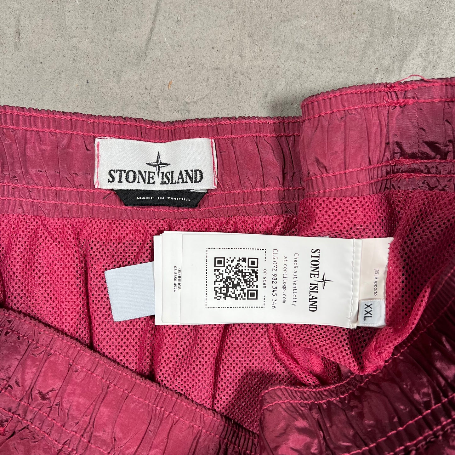 Stone Island Maroon Nylon Water Shorts Size XXL USED x17982