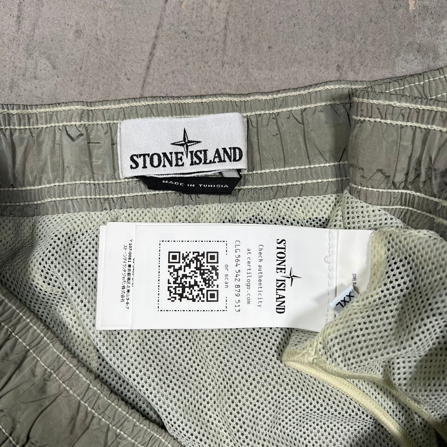 Stone Island Grey Nylon Water Shorts Size XXL USED x17983