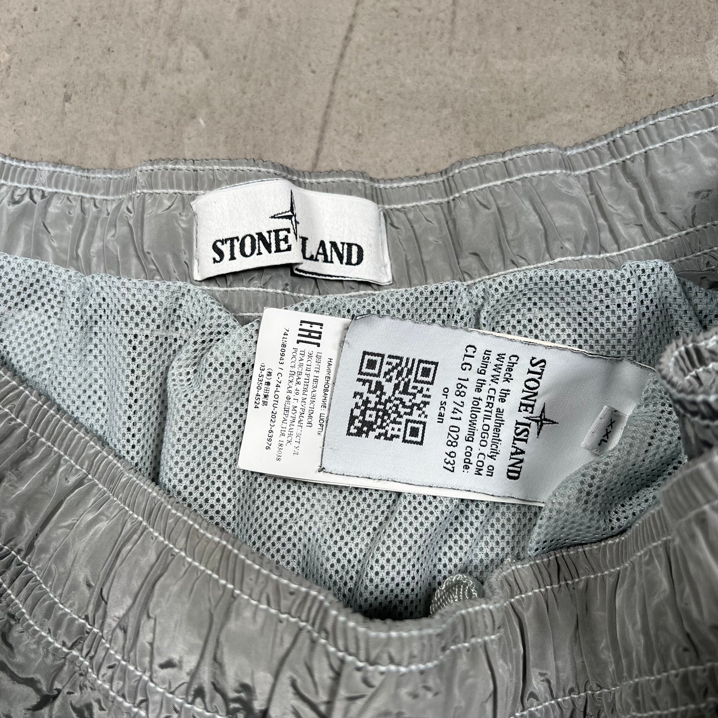 Stone Island Grey Nylon Water Shorts Size XXL USED x17988