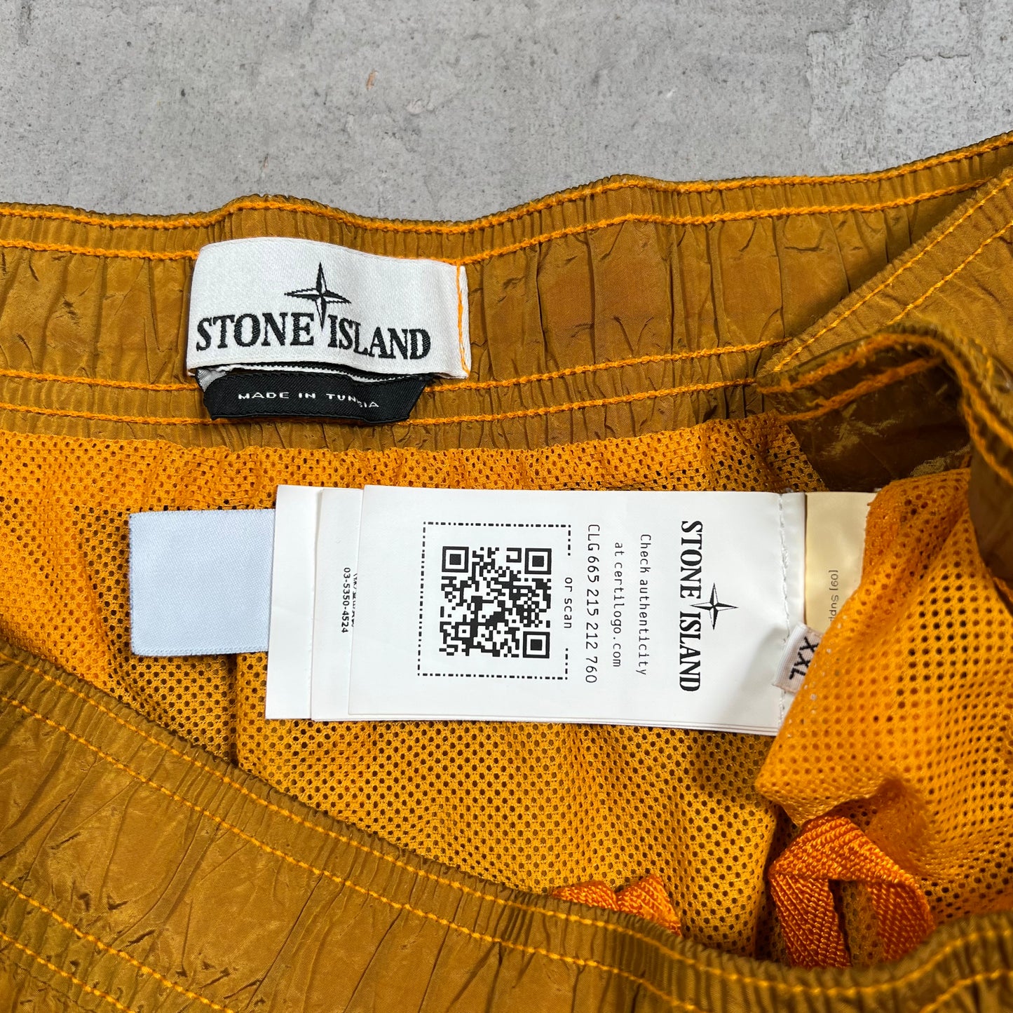 Stone Island Orange Nylon Water Shorts Size XXL USED x17986