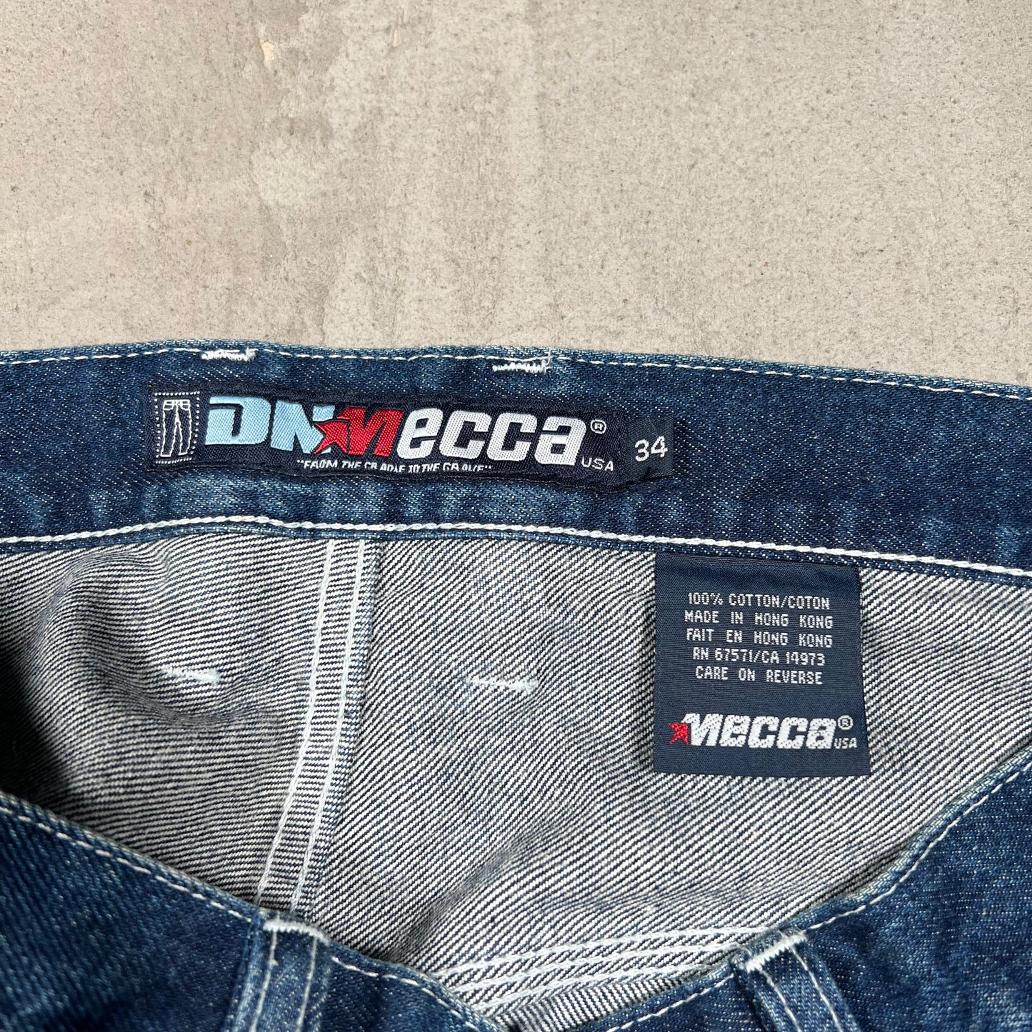 Y2K Mecca Dark Blue Jeans Size 34 USED v19823