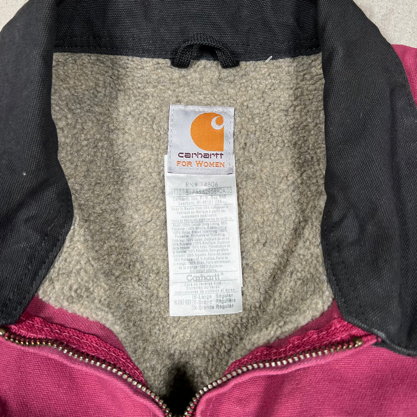 Y2K Carhartt Detroit J97 Raspberry Fleece Lined Workwear Jacket Size XL (women) USED v199874